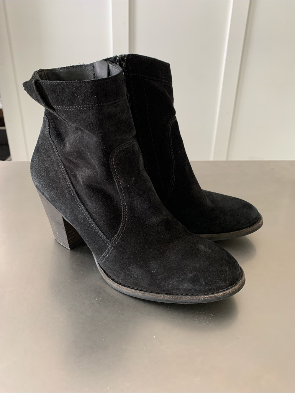 Paul Green Suede Leather Ankle Boots - Size 8 - Picture 2 of 5
